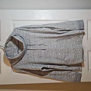 Sonoma Gray Cowl Neck Pullover Cozy Sweatshirt Kangaroo Pocket Size L